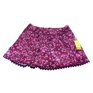 Kika Vargas Wrap Skirt 16W 18W Pink‎ Mum Floral Scallop Edge Short Side Zip New